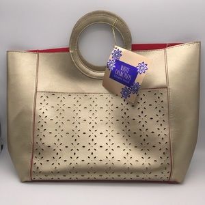 Elizabeth Taylor White Diamonds Gold Tote Bag